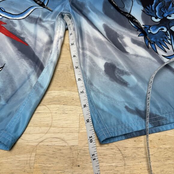 Ed Hardy Alive Christian Audigier Blue Board Shorts Dragon Dagger Swim Trunks 30 - Picture 14 of 15